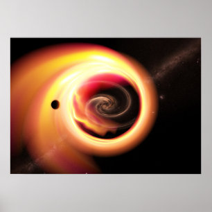 Poster Gravitational lens - Black Hole and Milky Way