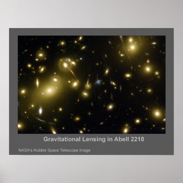 Poster Gravitational Lensing in Abell 2218 (Devant)