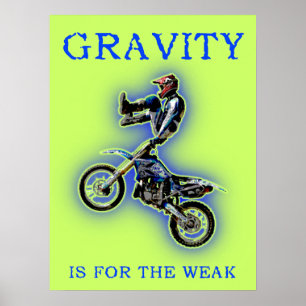 Poster Gravity Est Pour L'Affiche Faible Vélo Dirt Motocr
