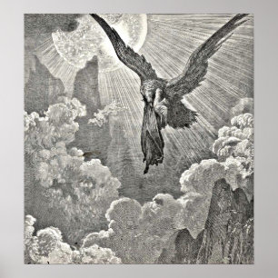 Poster Gravure divine d'Eagle d'illustration de la