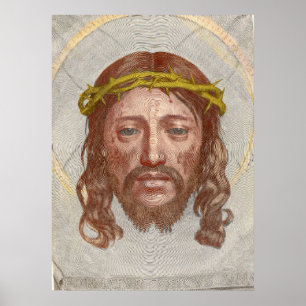 Poster Gravure du visage du Christ de Claude Mellan en 16