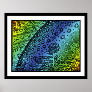 Poster Gravure Flammarion Ciel et Terre