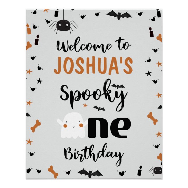Poster Gray Boys Éffrayant Un Halloween 1er Anniversaire (Devant)