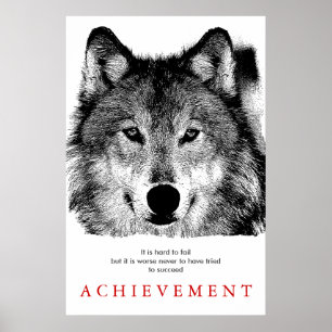 Poster Gray Wolf Motivational Créatif unique