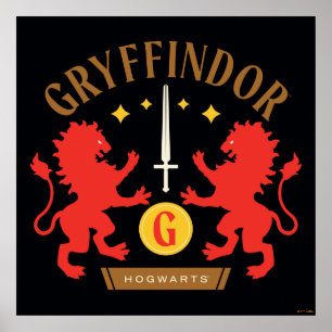 Poster GRAYFFINDOR™ Maison double Lion épée graphique