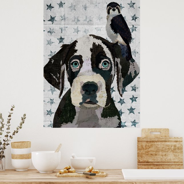 POSTER GREAT DANE AND FALCON (Cuisine)