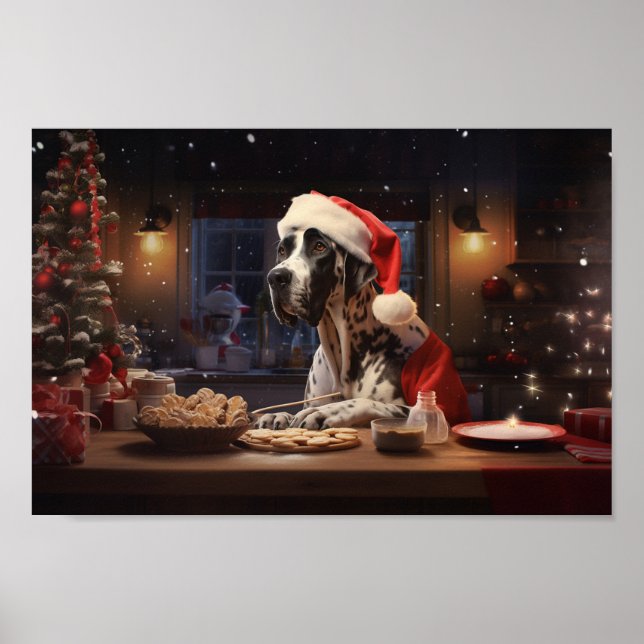 Poster Great Dane Christmas Cookies Holiday (Devant)