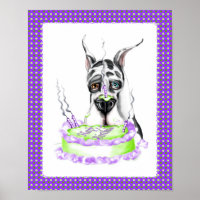 Great Dane Harlequin gâteau d'anniversaire