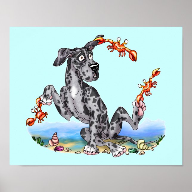 Poster Great Dane Kinda Crabby Merle UC (Devant)