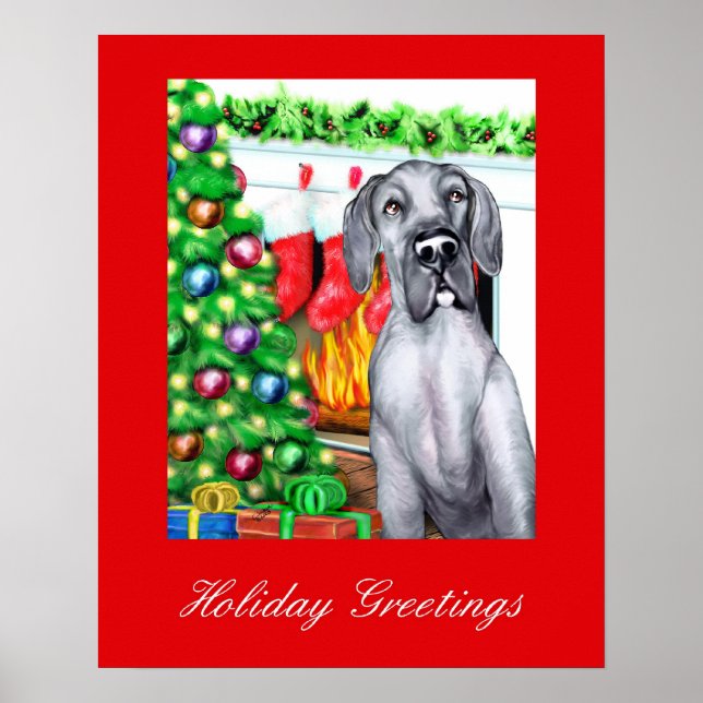 Poster Great Dane Stockings Blue UC (Devant)