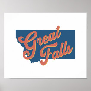 Poster Great Falls, état du Montana