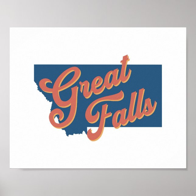 Poster Great Falls, état du Montana (Devant)