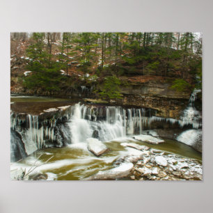 Poster Great Falls of Tinker Creek en hiver, Ohio