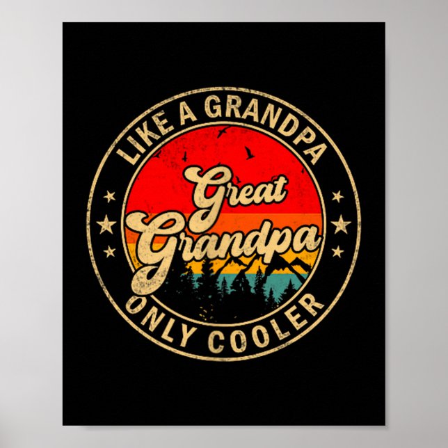 Poster Great Grandpa Like A Grandpa Only Cooler Retro For (Devant)