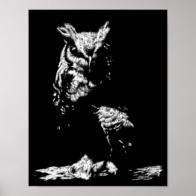 Poster Great Horned Owl (Devant)