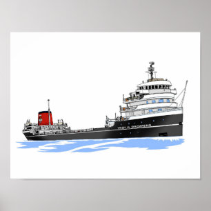 Poster Great Lakes freighter Troy H. Browning
