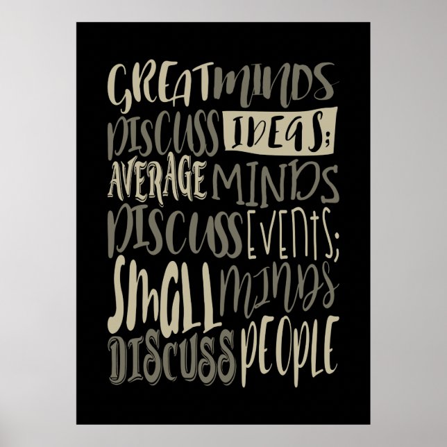 Poster Great Minds discute des idées - Motivation (Devant)