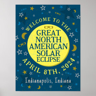 Poster Great North American Solar Eclipse Avr 2024