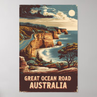 Great Ocean Road Australie Illustration Art Voyage