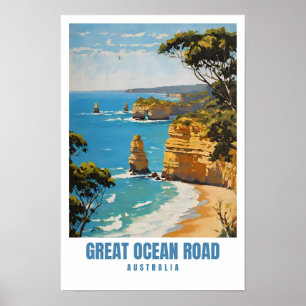 Poster Great Ocean Road Australie Vintage