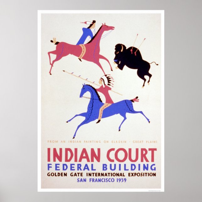 Poster Great Plains Indian 1939 WPA (Devant)