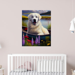 Poster Great Pyrenees on a Paddle: A Scenic Adventure