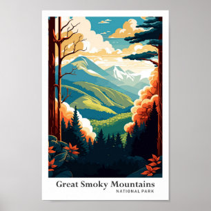 Poster Great Smoky Mountains Portrait Vintage voyage