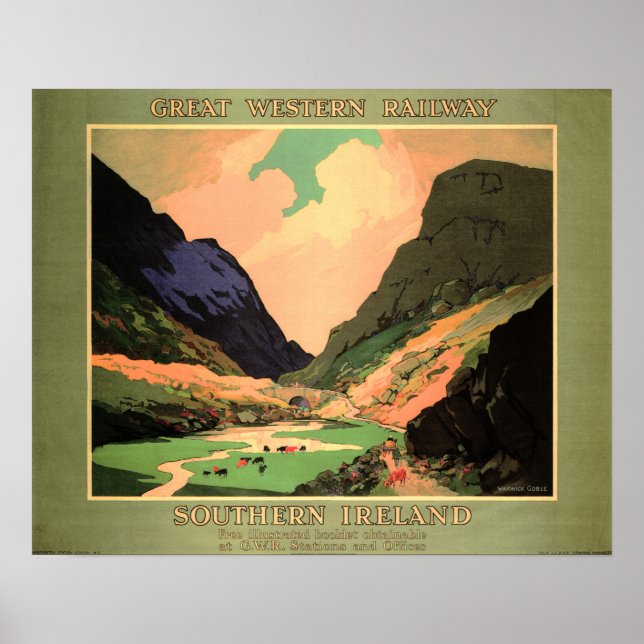 Poster Great Western Railway GWR Southern Ireland Travel (Devant)