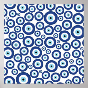 Poster Grec Mati Mataki - motif d'oeil mauvais de