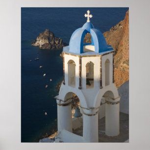 Poster Grèce et île grecque de Santorin ville d'Oia 2