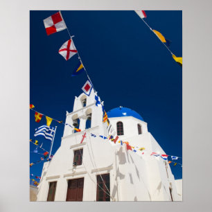 Poster Grèce et île grecque de Santorin ville d'Oia 4