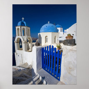 Poster Grèce et l'île grecque de Santorin ville d'Oia 3