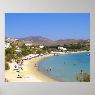 Poster Grèce, île de Paros, plage de Krios au-dessus