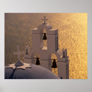 Poster Grèce, îles des Cyclades, Santorin, Thira,