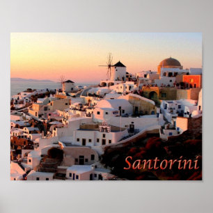 Poster Grèce - Santorin - Thera - Thira - Oia -
