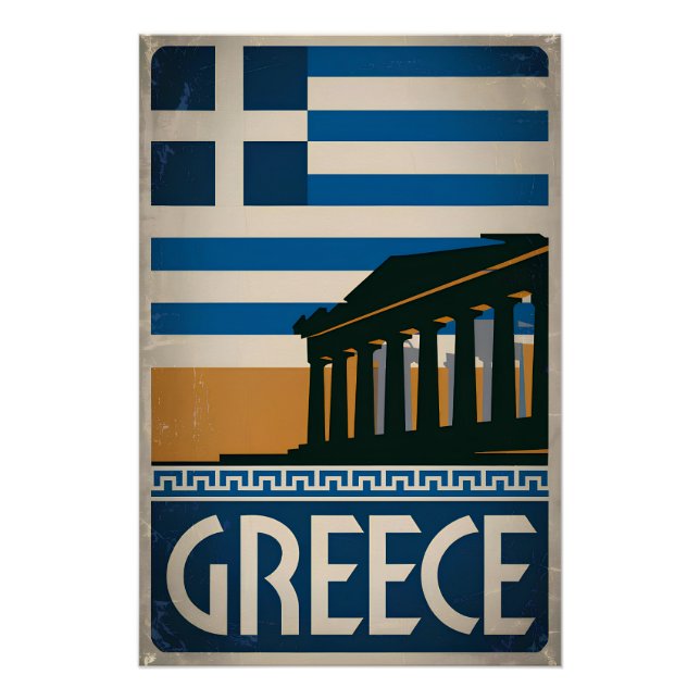 Poster Grèce vintage (Devant)