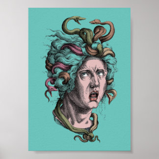 Poster Greek mythology Medusa's bad hair day