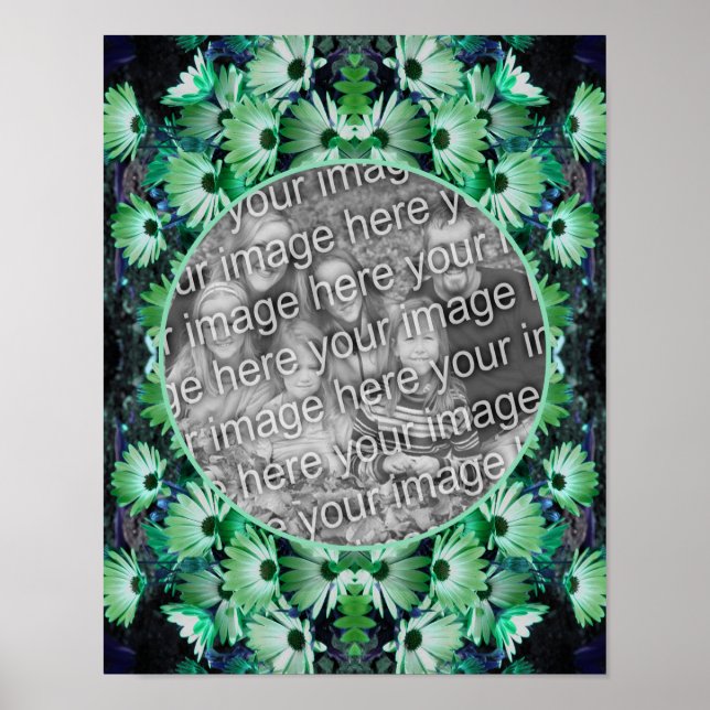 Poster Green African Daisy Flowame Ajouter votre photo (Devant)