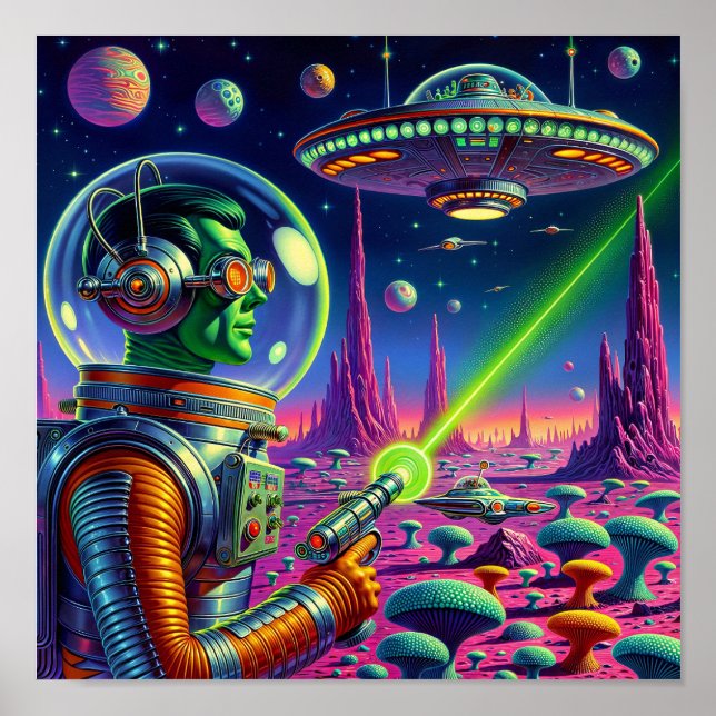 Poster Green Aliens Can't Aim (Devant)