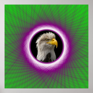 Poster  Green and Violet Woven Window
