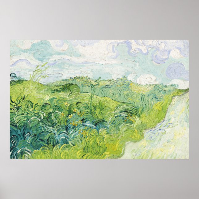 Poster Green Blé Fields, Auvers (1890) par Vincent Van G (Devant)