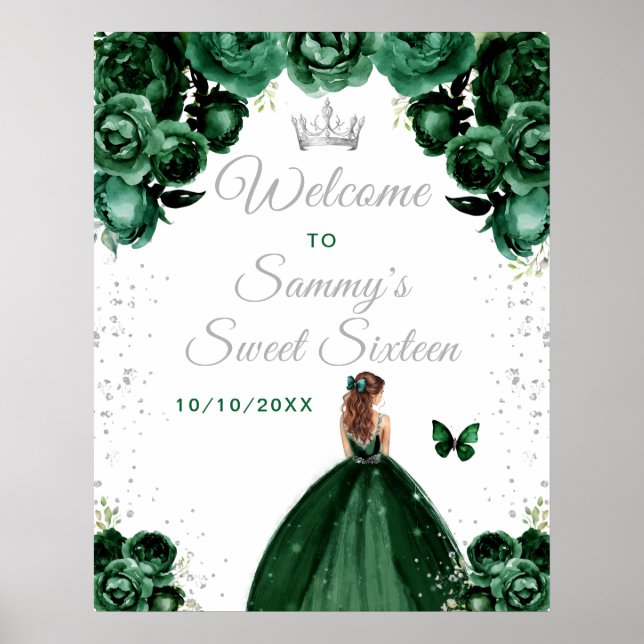 Poster Green Brown Cheveux Princesse Sweet sixteen Bienve (Devant)