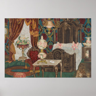 Poster Green. Chambre de style victorien d'origine