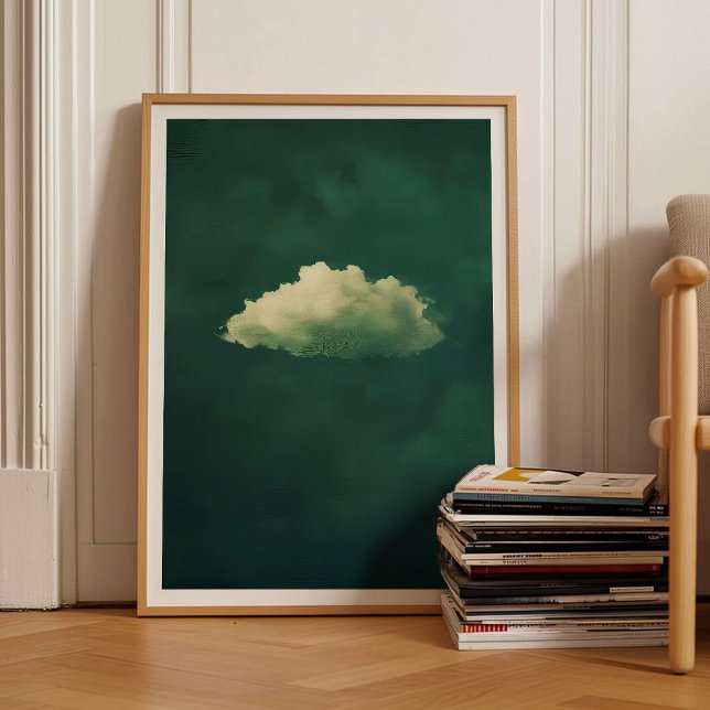 Poster Green Cloud Print Moody Cloud Painting Emerald Gre (Créateur téléchargé)