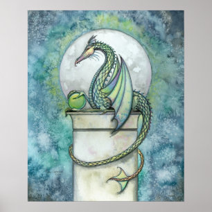 Poster Green Dragon Imaginaire Art Imprimer par Molly Har