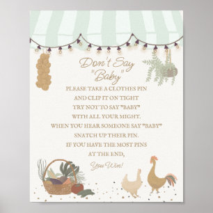 Poster Green Farmers Market Farm Fresh Dont Dit Baby Game