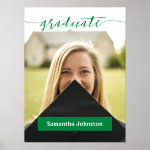 Poster Green Graduate Script Modern Photo