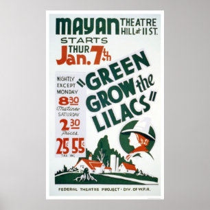 Poster Green Grow The Lilacs 1937 WPA