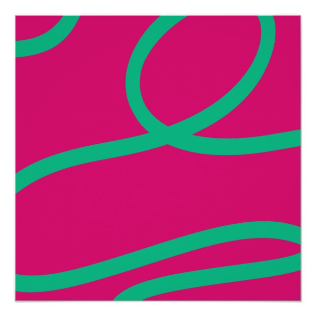 Poster - Green Lines on Pink (Front)