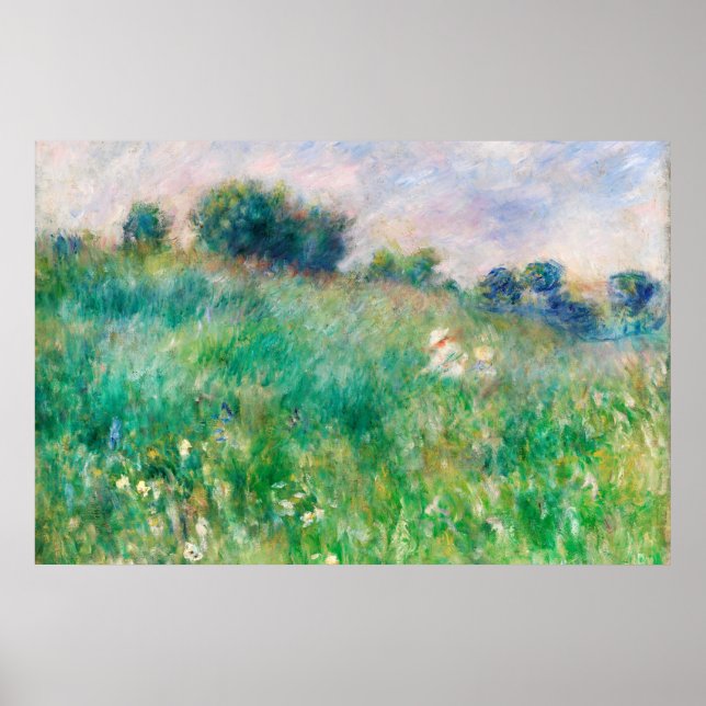 Poster Green Meadow par Renoir Impressionniste Peinture (Devant)
